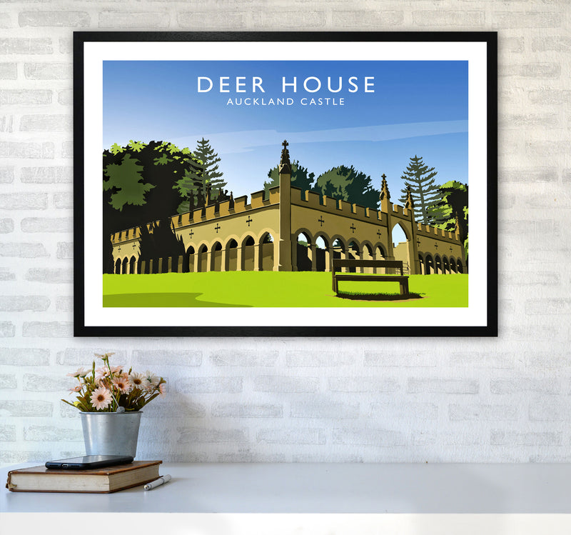 Deer House Travel Art Print by Richard O'Neill A1 White Frame