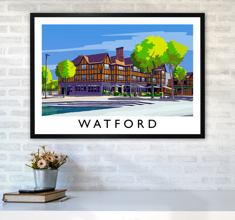 Watford 2 Travel Art Print by Richard O'Neill A1 White Frame