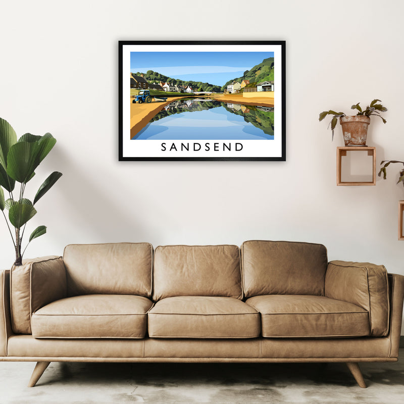 Sandsend 5 Travel Art Print by Richard O'Neill A1 White Frame