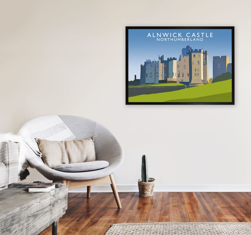 Alnwick Castle Northumberland Art Print by Richard O'Neill A1 White Frame