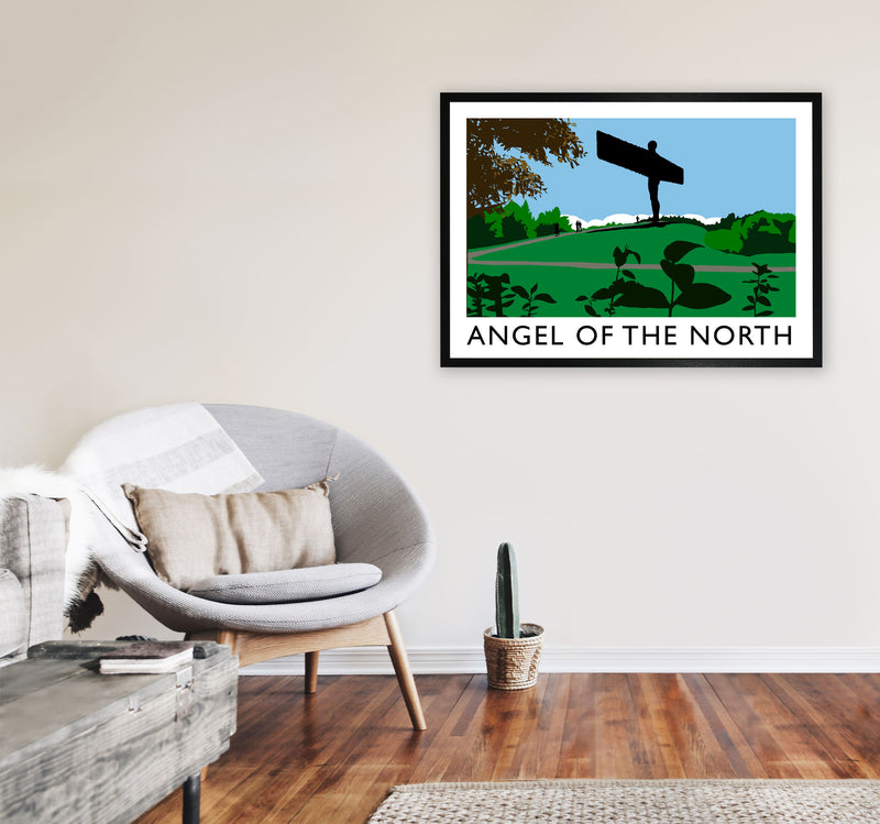 Angel of The North Landscape Framed Digital Art Print by Richard O'Neill A1 White Frame