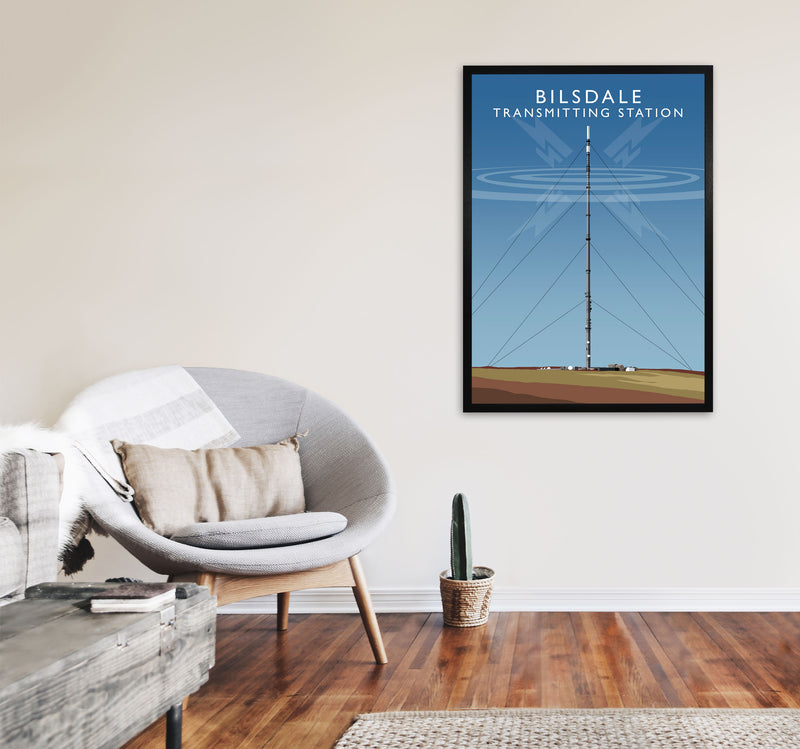 Bilsdale Transmitting Station Framed Digital Art Print by Richard O'Neill A1 White Frame