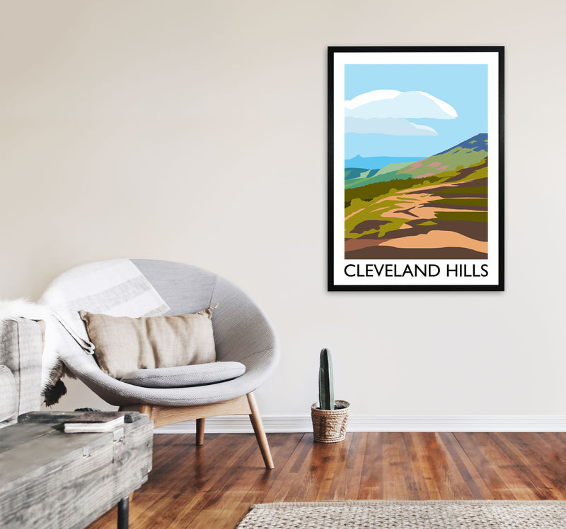 Cleveland Hills Art Print by Richard O'Neill A1 White Frame