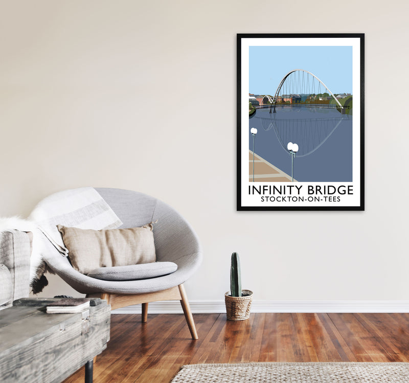 Infinity Bridge Stockton-On-Tees Art Print by Richard O'Neill A1 White Frame