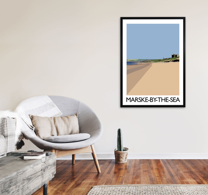 Marske-By-the-Sea Art Print by Richard O'Neill A1 White Frame