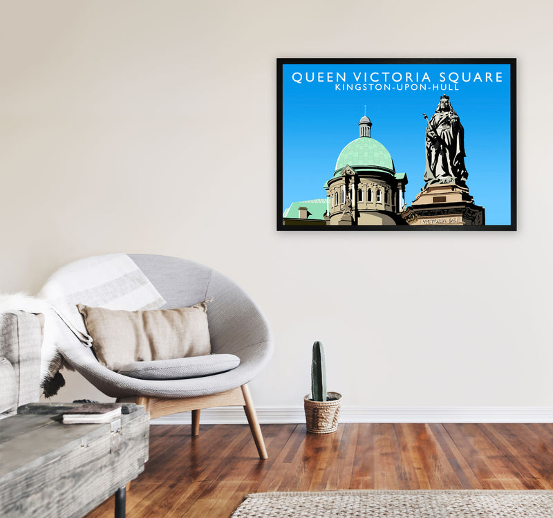 Queen Victoria Square Art Print by Richard O'Neill A1 White Frame