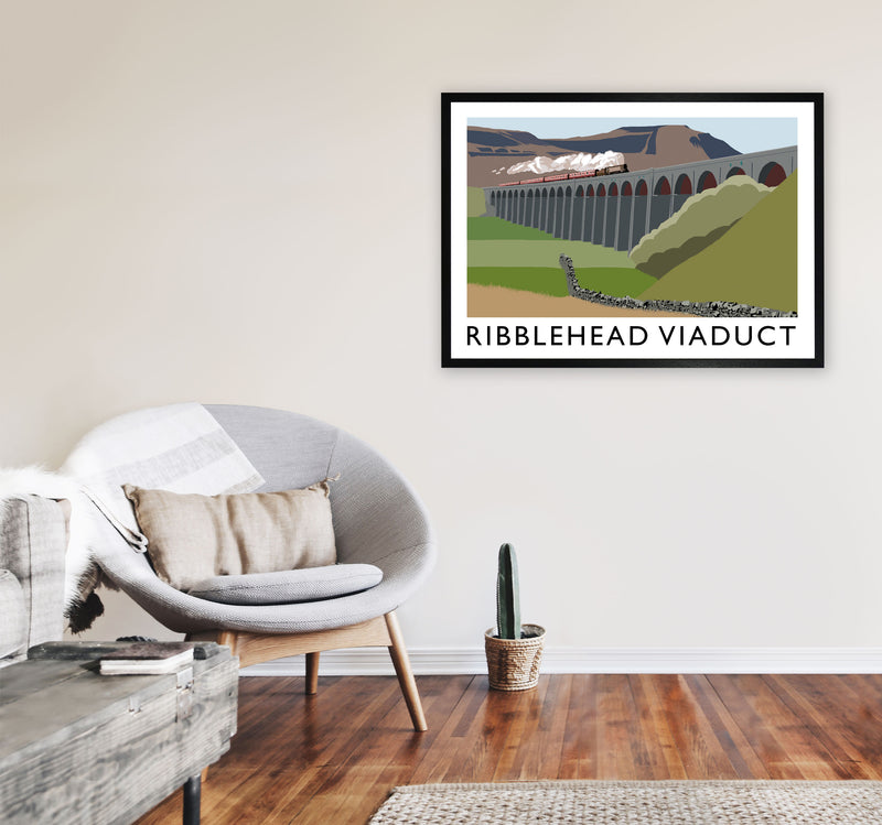 Ribblehead Viaduct Art Print by Richard O'Neill A1 White Frame