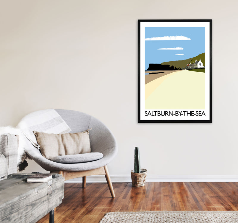 Saltburn-By-The-Sea Art Print by Richard O'Neill A1 White Frame