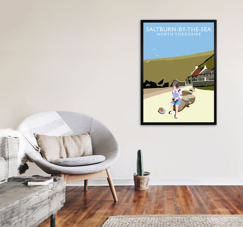 Saltburn-By-The-Sea North Yorkshire Art Print by Richard O'Neill A1 White Frame
