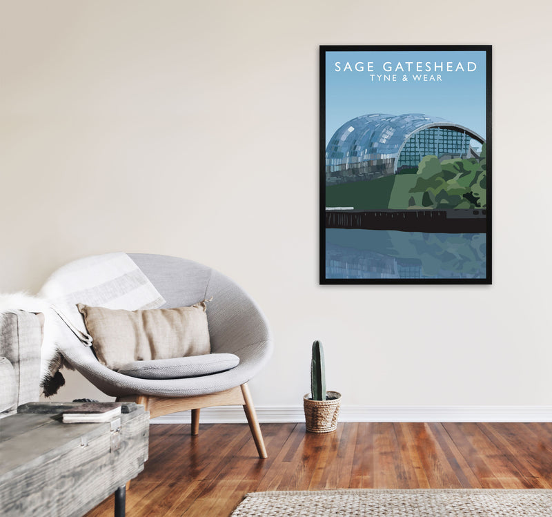 Sage Gateshead Tyne & Wear Art Print by Richard O'Neill A1 White Frame
