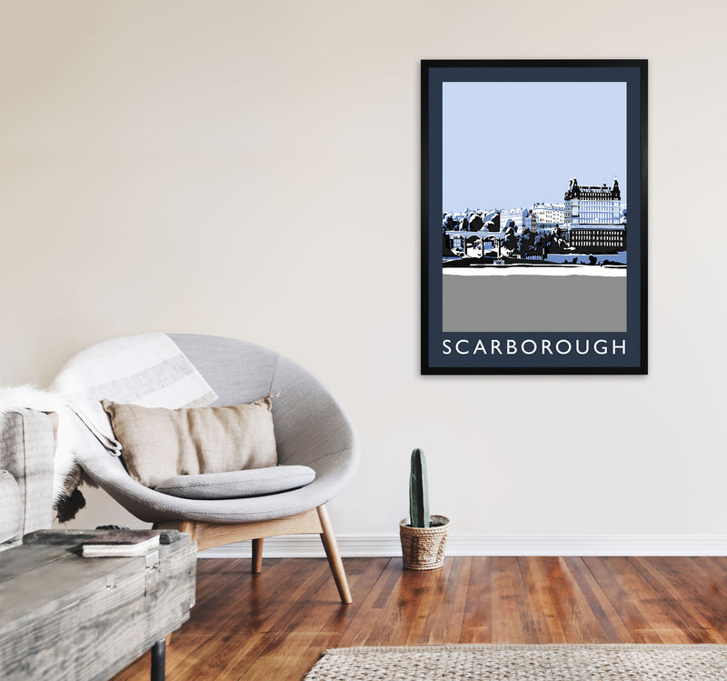 Scarborough by Richard O'Neill Yorkshire Art Print, Vintage Travel Poster A1 White Frame