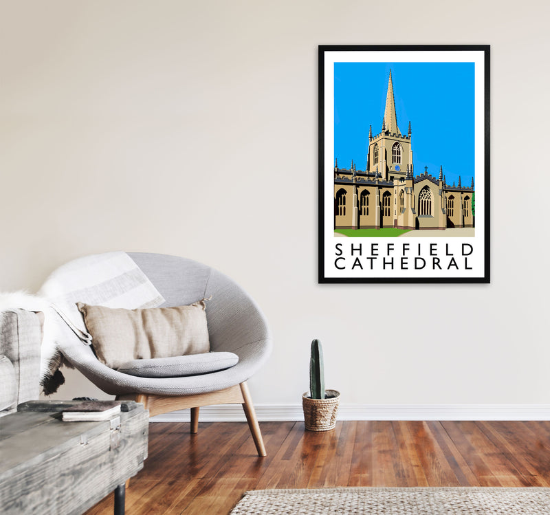 Sheffield Cathedral Art Print by Richard O'Neill A1 White Frame