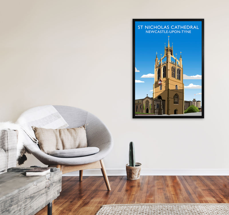 St Nicholas Cathedral Newcastle-Upon-Tyne, Art Print by Richard O'Neill A1 White Frame