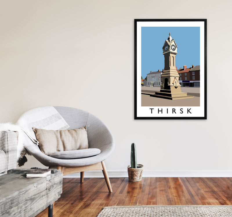 Thirsk by Richard O'Neill Yorkshire Art Print, Vintage Travel Poster A1 White Frame