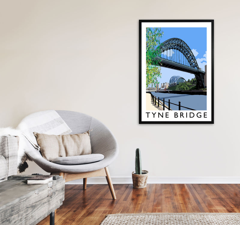 Tyne Bridge Art Print by Richard O'Neill A1 White Frame