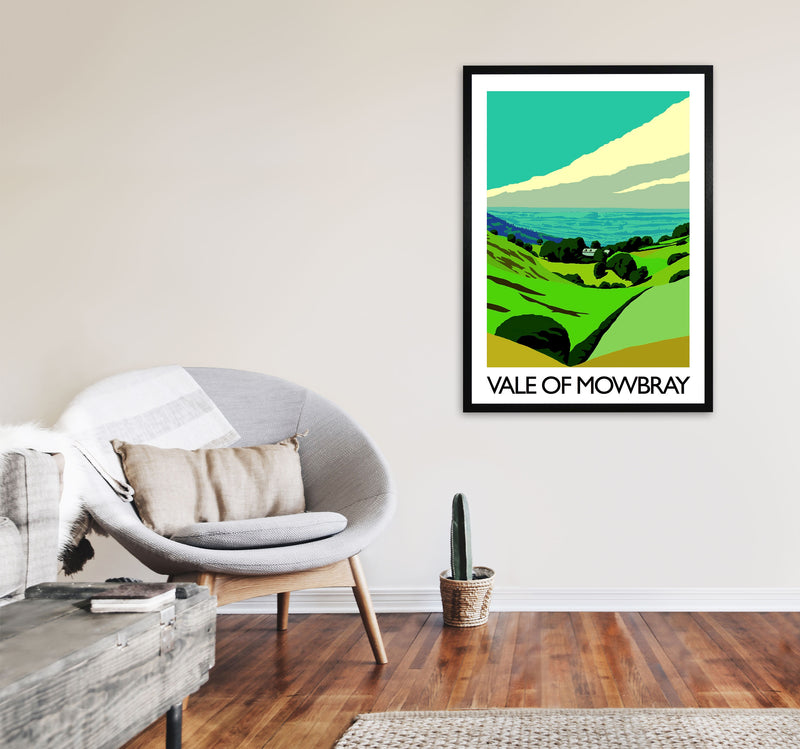 Vale Of Mowbray by Richard O'Neill Yorkshire Art Print, Vintage Travel Poster A1 White Frame
