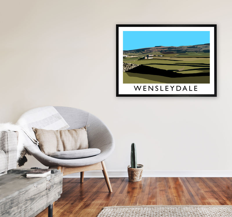 Wensleydale by Richard O'Neill Yorkshire Art Print, Vintage Travel Poster A1 White Frame