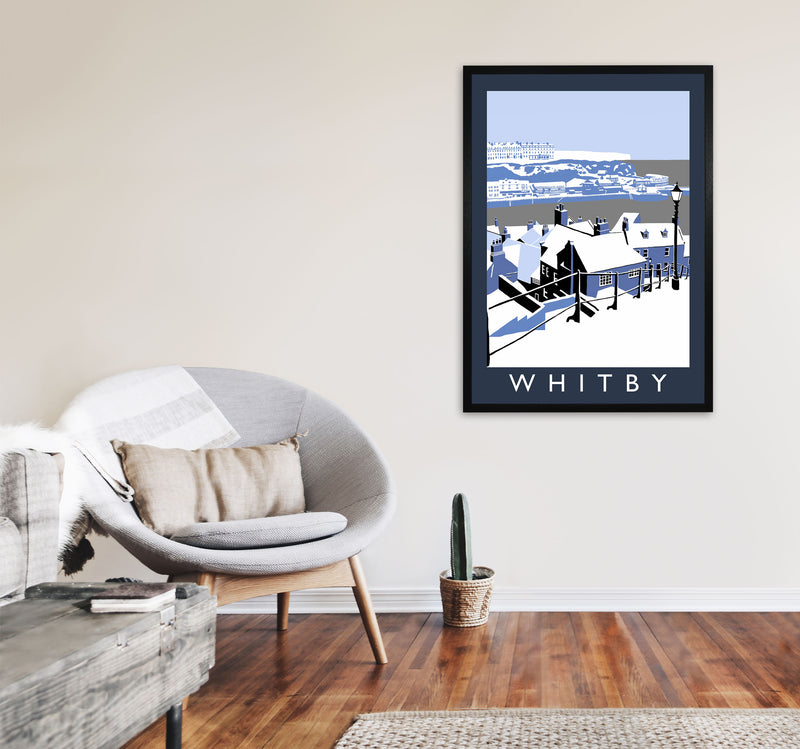 Whitby Framed Digital Art Print by Richard O'Neill A1 White Frame