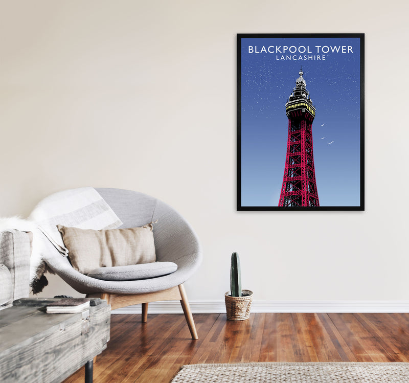Blackpool Tower by Richard O'Neill A1 White Frame