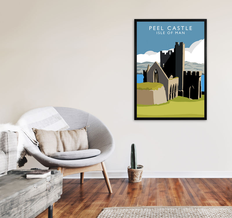 Peel Castle by Richard O'Neill A1 White Frame