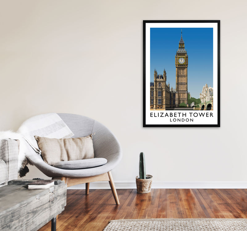 Elizabeth Tower by Richard O'Neill A1 White Frame