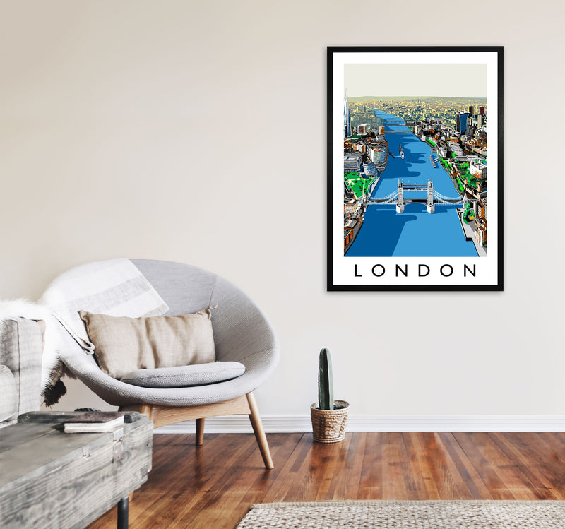 London Travel Art Print by Richard O'Neill A1 White Frame
