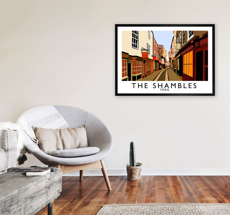 The Shambles by Richard O'Neill Yorkshire Art Print, Vintage Travel Poster A1 White Frame