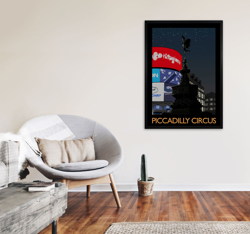Piccadilly Circus by Richard O'Neill A1 White Frame