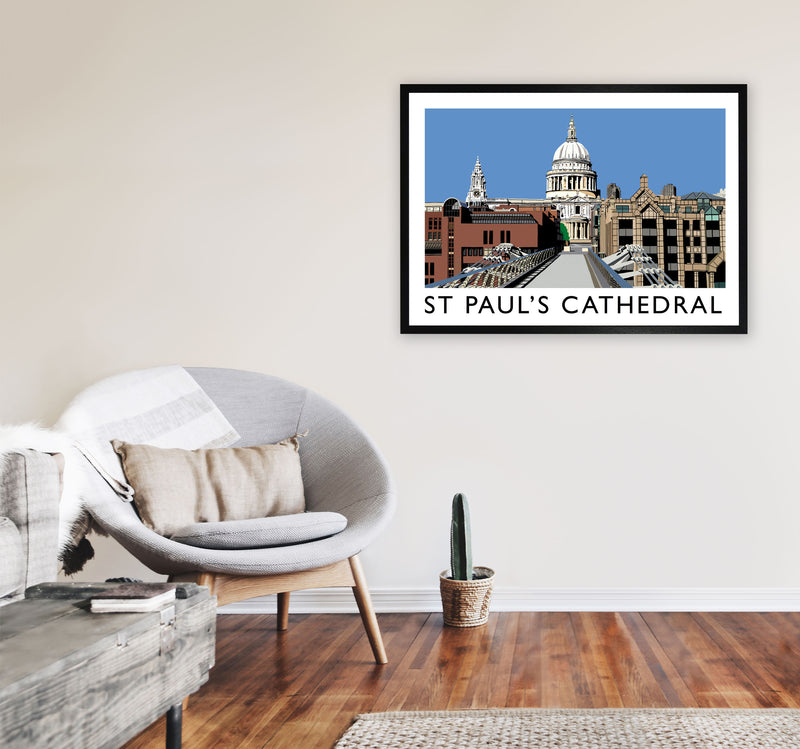 St Pauls Cathedral (Landscape) by Richard O'Neill A1 White Frame