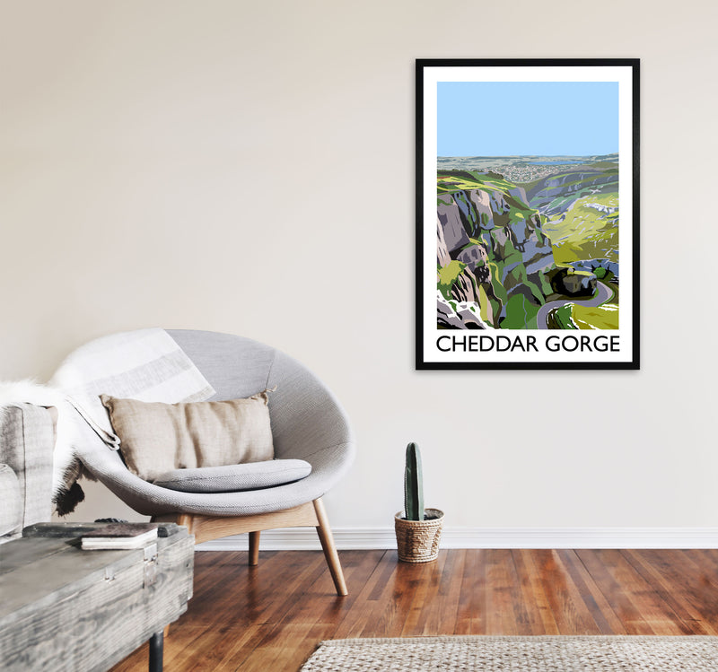 Cheddar Gorge Art Print by Richard O'Neill A1 White Frame