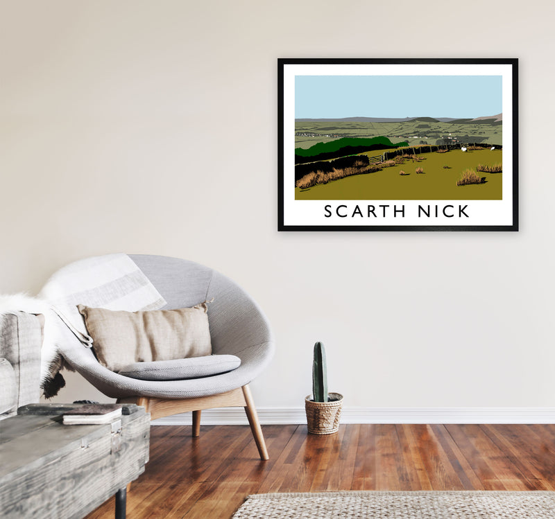 Scarth Nick by Richard O'Neill Yorkshire Art Print, Vintage Travel Poster A1 White Frame