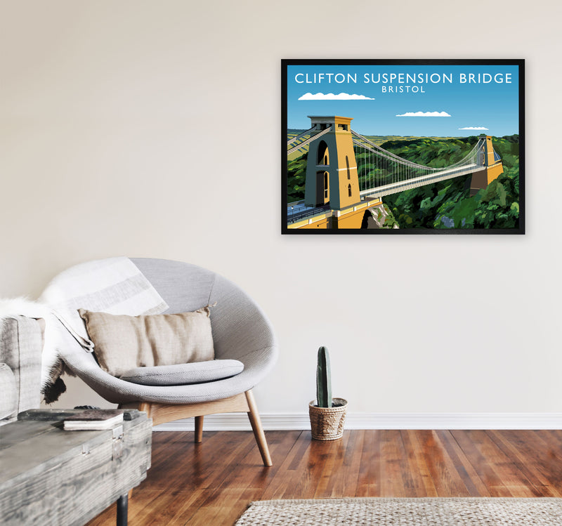 Clifton Suspension Bridge Bristol Framed Art Print by Richard O'Neill A1 White Frame
