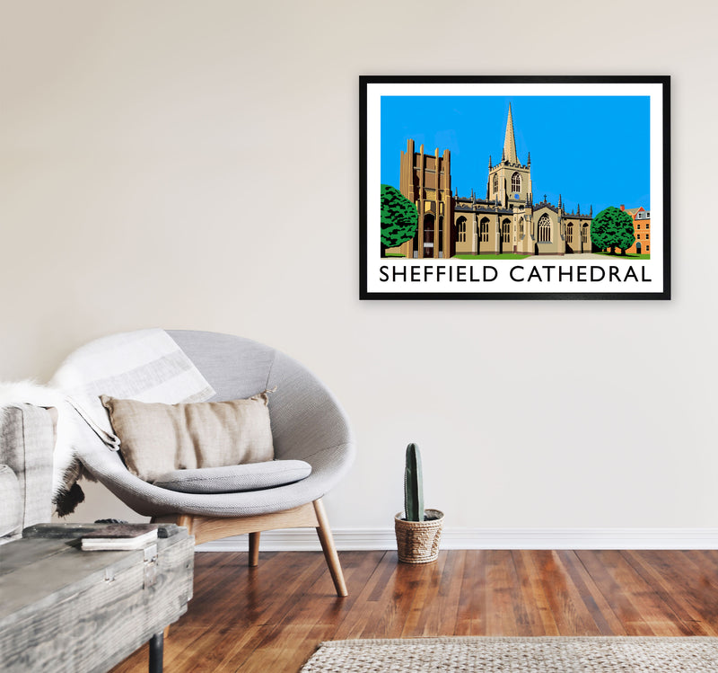 Sheffield Cathedral by Richard O'Neill Yorkshire Art Print, Travel Poster A1 White Frame