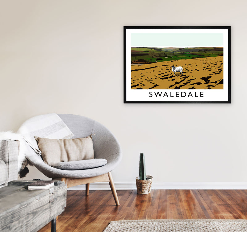 Swaledale by Richard O'Neill Yorkshire Art Print, Vintage Travel Poster A1 White Frame
