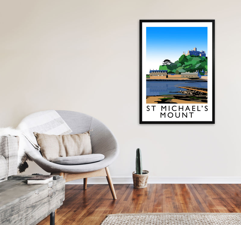 St Michael's Mount by Richard O'Neill A1 White Frame