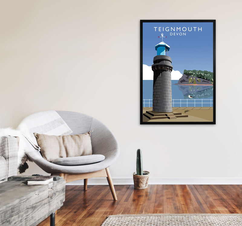 Teignmouth by Richard O'Neill A1 White Frame