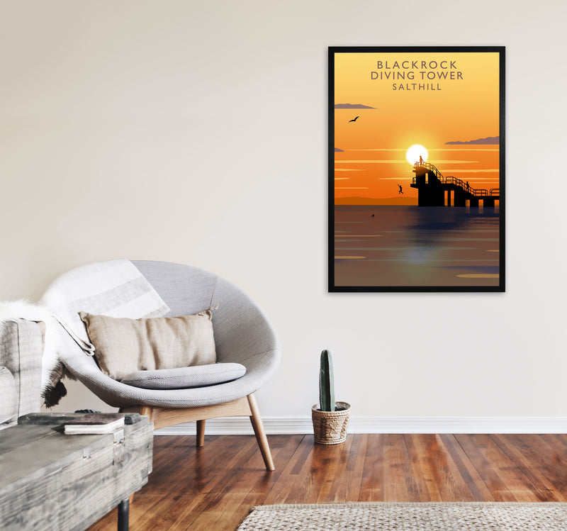 Blackrock Diving Tower (Sunset) (Portrait) by Richard O'Neill A1 White Frame