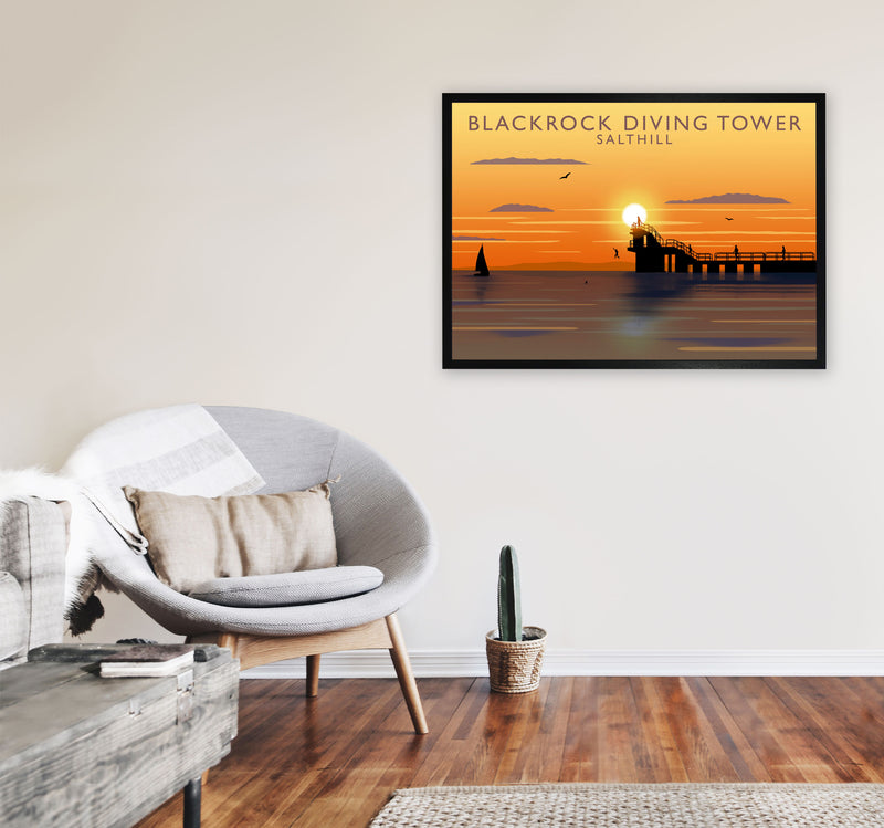Blackrock Diving Tower (Sunset) (Landscape) by Richard O'Neill A1 White Frame