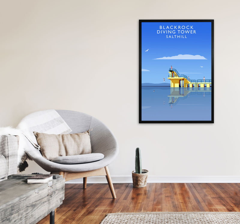 Blackrock Diving Tower (Portrait) by Richard O'Neill A1 White Frame