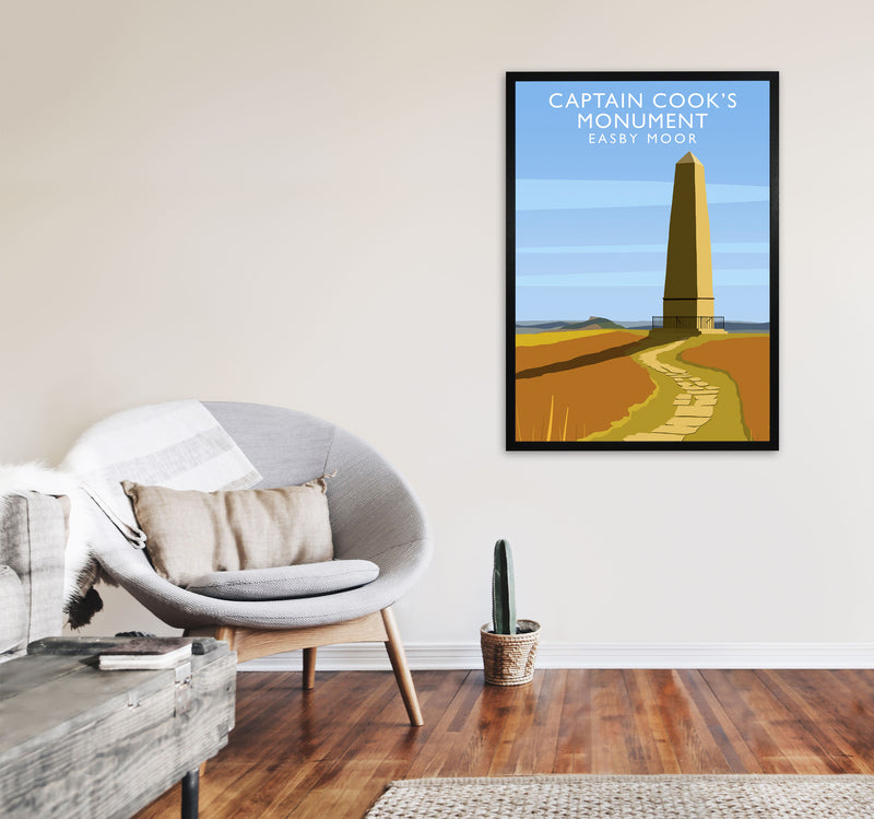 Captain Cooks Monument (Portrait) by Richard O'Neill A1 White Frame