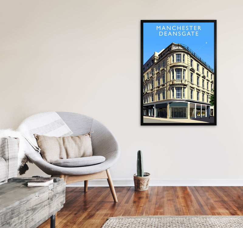 Manchester Deansgate (Portrait) by Richard O'Neill A1 White Frame