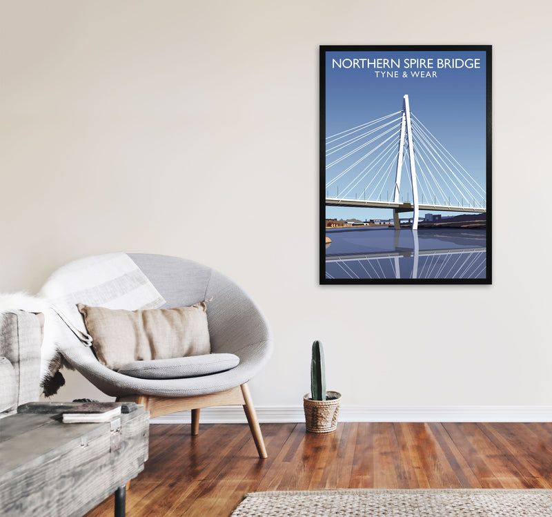 Northern Spire Bridge Tyne & Wear Framed Art Print by Richard O'Neill A1 White Frame