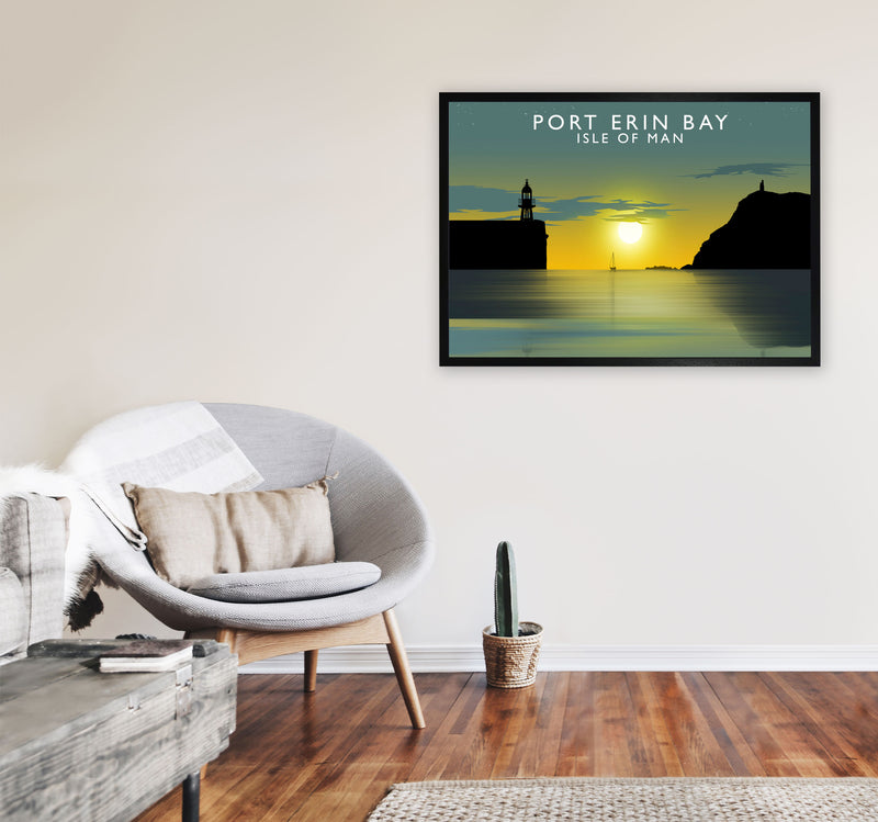 Port Erin Bay (Landscape) by Richard O'Neill A1 White Frame