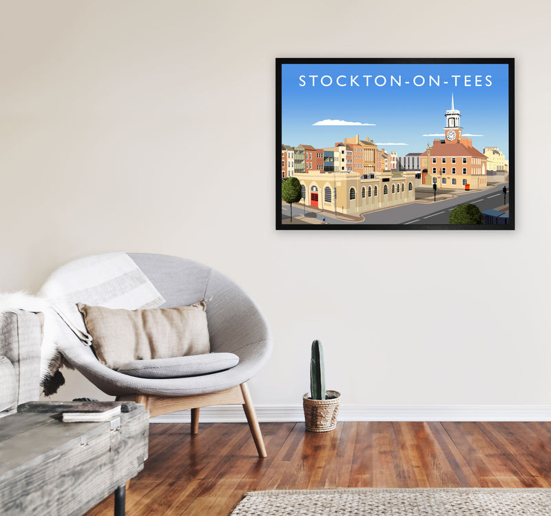 Stockton On Tees (Landscape) by Richard O'Neill A1 White Frame