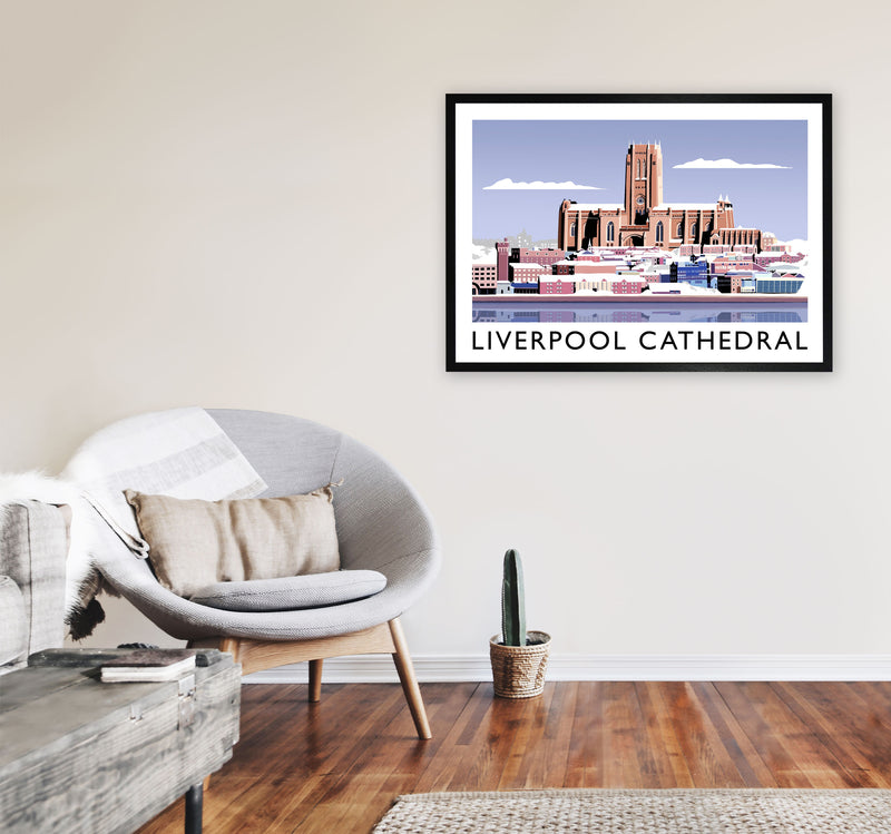 Liverpool Cathedral In Snow by Richard O'Neill A1 White Frame