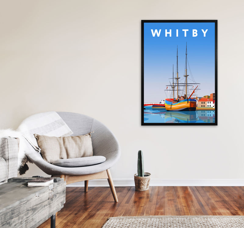 Whitby3 Portrait by Richard O'Neill A1 White Frame