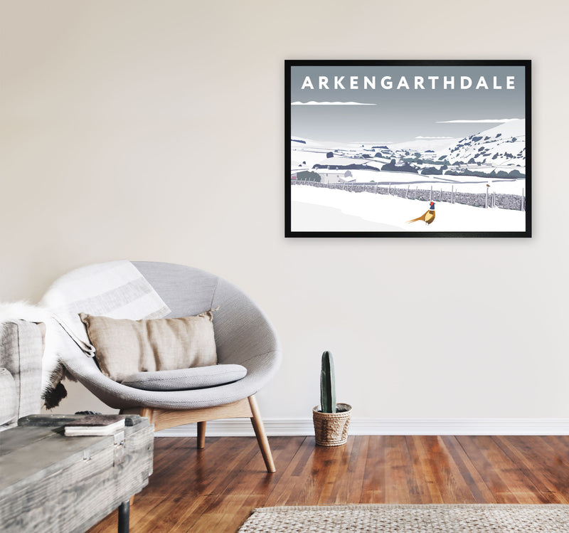 Arkengarthdale In Snow by Richard O'Neill A1 White Frame