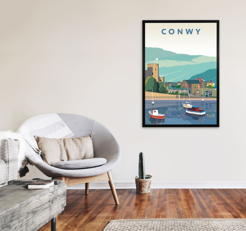 Conwy Art Print by Richard O'Neill A1 White Frame