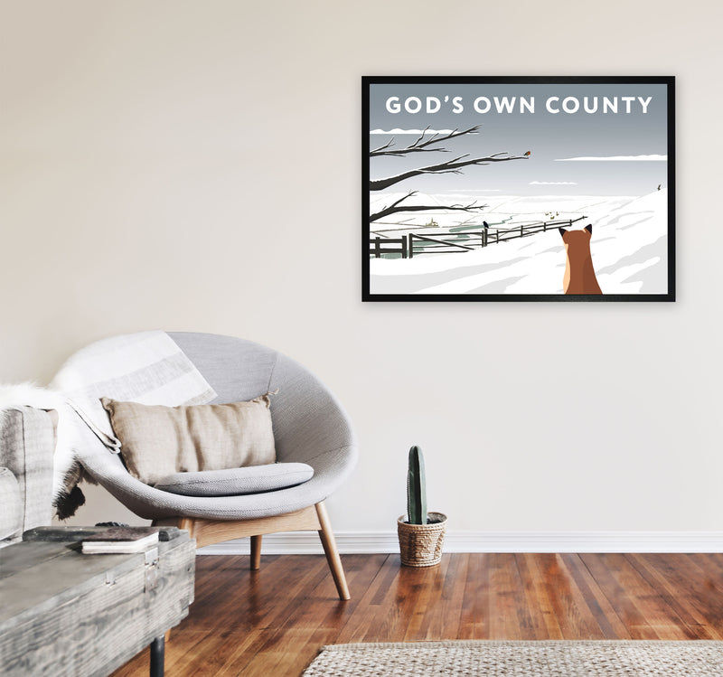 Gods Own County Snow by Richard O'Neill A1 White Frame