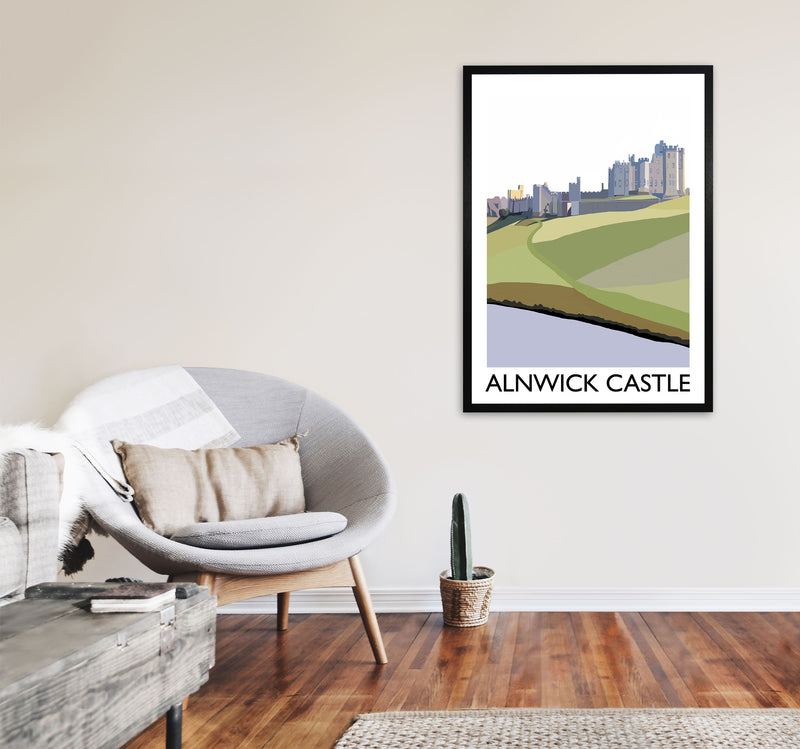 Alnwick Castle Portrait by Richard O'Neill A1 White Frame